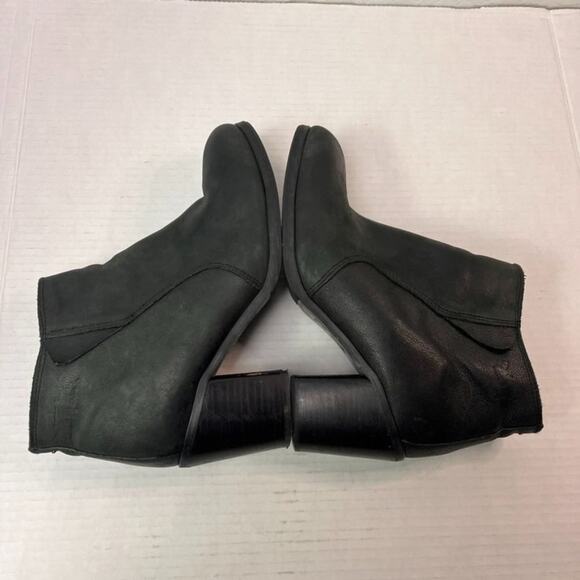 Levi's Boots Women's Size 9 Black Leather Ankle Zip Up Block Heeled Boho - Picture 11 of 12